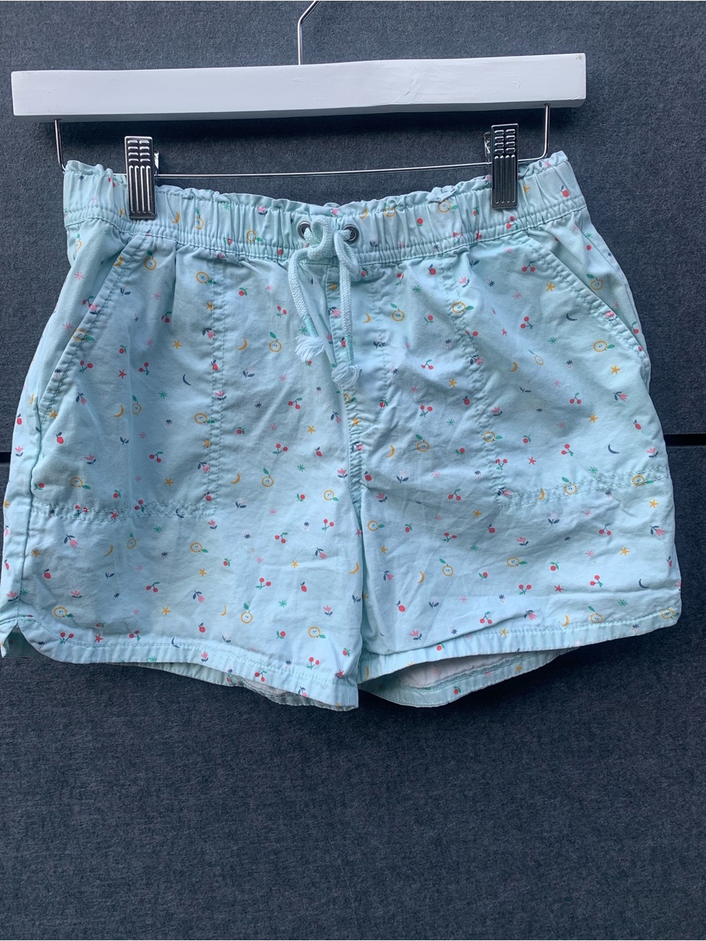 GAP Pale Blue Floral Drawstring Athletic Shorts